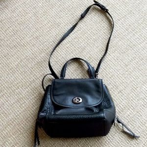 Backpack purse in black leather